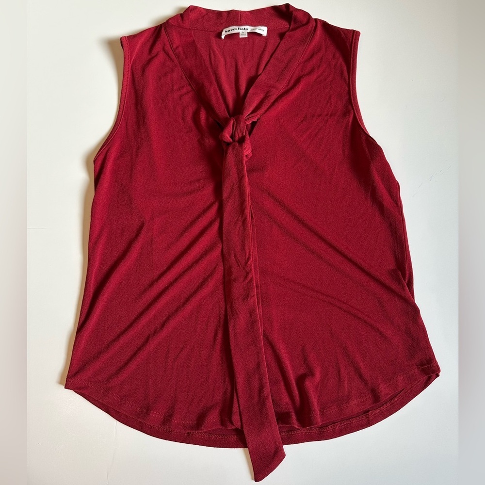 Sweet Rain Red Tie Front Blouse
